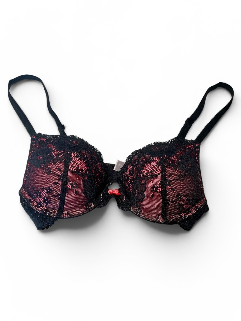 Victoria Secret Dream Angels Lace Push Up Bra Women’s Size 32B Pink & Black